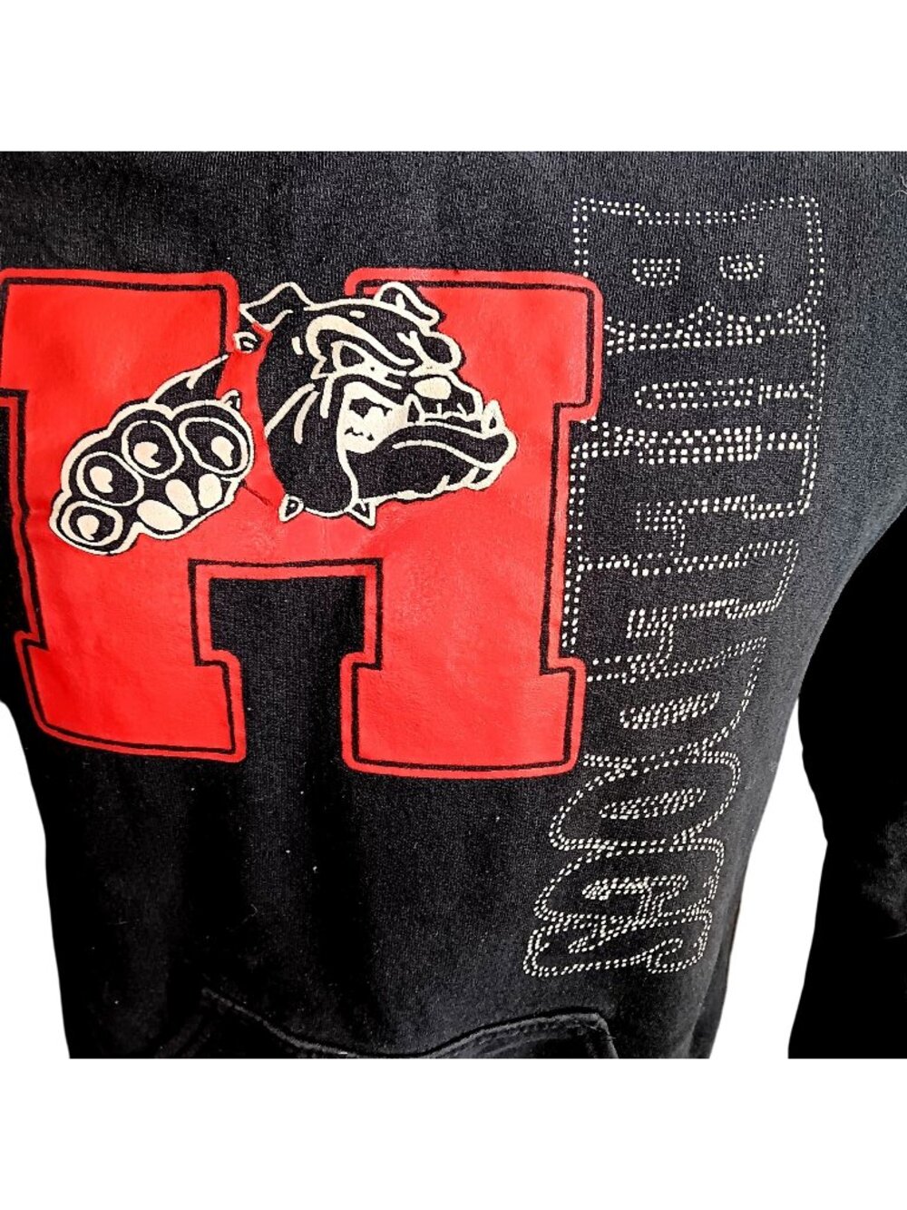 Vintage Hoodie Sweatshirt Haxtun Colorado Men's Small Bulldogs School Mascot